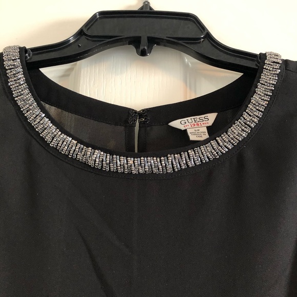 Guess Sheer Top with Beaded Neck - Picture 4 of 8
